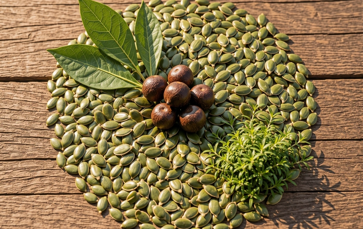 Raw pumpkin seeds and botanical nutrients
